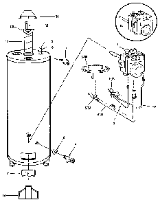Replacement parts Diagram and Parts List for 3329  Kenmore Water Heater