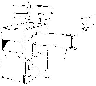 Boiler controls and piping Diagram and Parts List for 229964340  Kenmore Water Heater