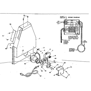 Blower Assembly Diagram and Parts List for 143841540  Kenmore Heater