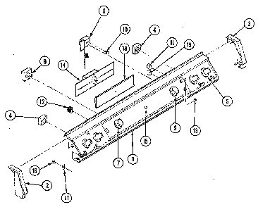 Control panel Diagram and Parts List for 20215 1988 Kenmore Range