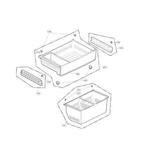 Freezer Parts Diagram and Parts List for 79571039011  Kenmore Refrigerator