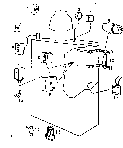 Boiler controls Diagram and Parts List for 229127  Kenmore Water Heater