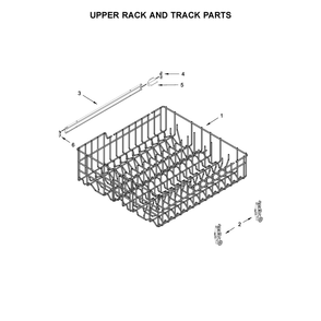 Upper Rack And Track Parts Diagram and Parts List for 2217382N710  Kenmore Dishwasher