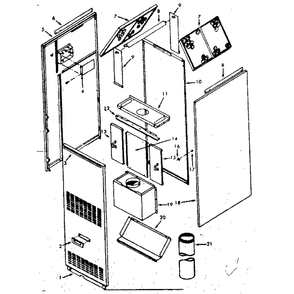 Furnace Casing Diagram and Parts List for 867762850  Kenmore Furnace