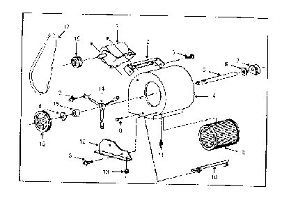 Blower assembly Diagram and Parts List for 610742060  Kenmore Furnace