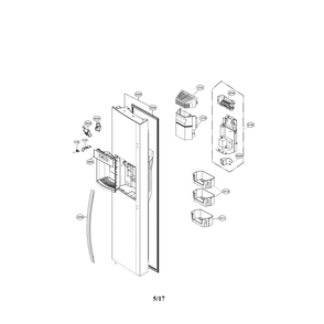 Freezer Door Parts Diagram and Parts List for 79551863610  Kenmore Refrigerator