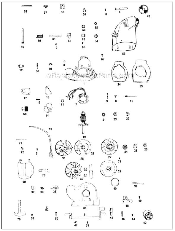 Page A Diagram and Parts List for 1CR  Kirby Upright Vacuum