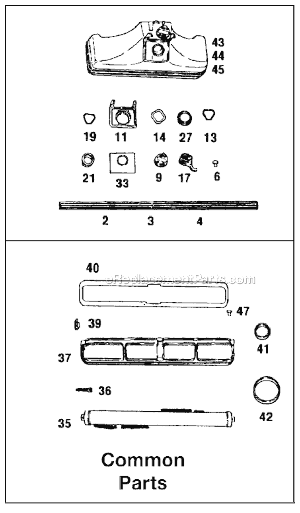 Page B Diagram and Parts List for 2CB  Kirby Upright Vacuum