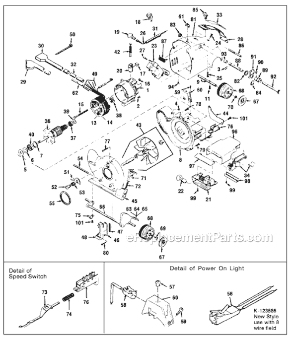 Page A Diagram and Parts List for 2HD  Kirby Upright Vacuum