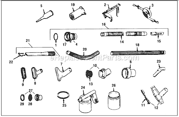 Page F Diagram and Parts List for 2HD  Kirby Upright Vacuum