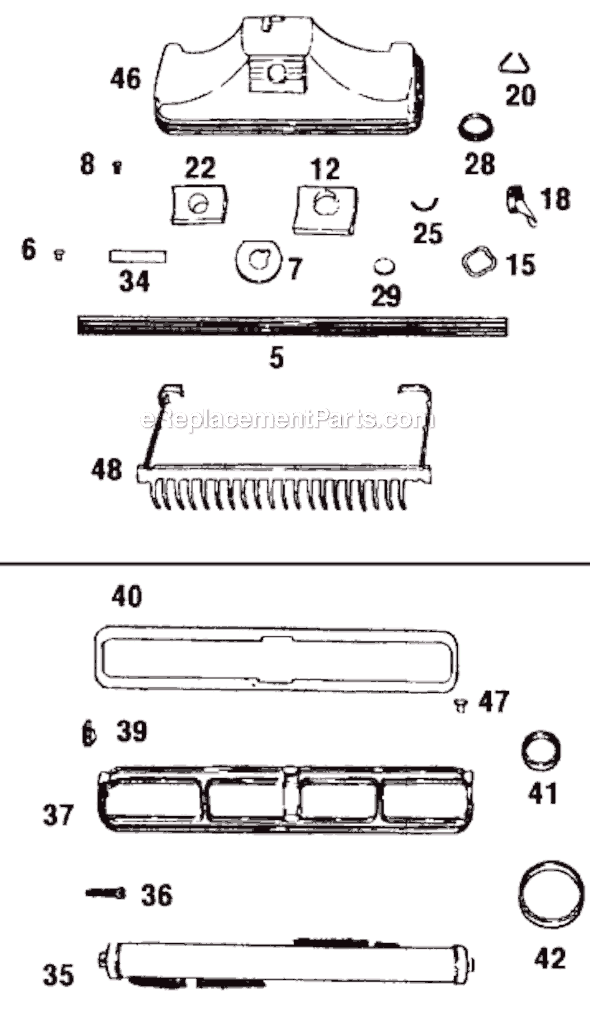 Page B Diagram and Parts List for 3CB  Kirby Upright Vacuum
