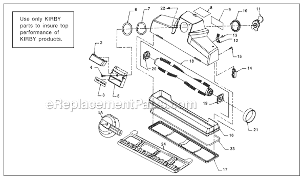 Floor nozzle assembly Diagram and Parts List for G4  Kirby Upright Vacuum