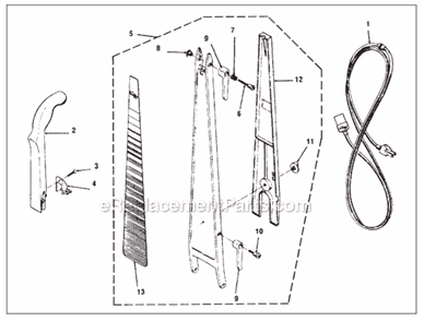 Page D Diagram and Parts List for 2HD  Kirby Upright Vacuum
