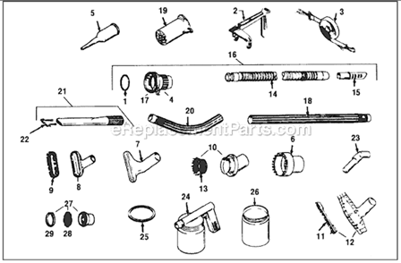 Page F Diagram and Parts List for 2HD  Kirby Upright Vacuum