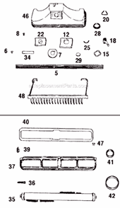 Page B Diagram and Parts List for 3CB  Kirby Upright Vacuum