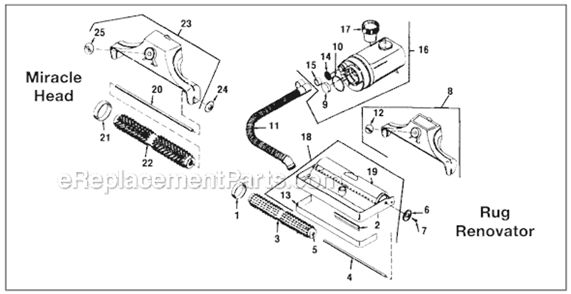 Page E Diagram and Parts List for 3CB  Kirby Upright Vacuum