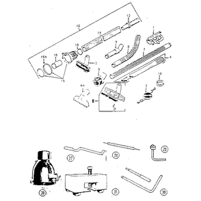Attachments, Hose, Hose Ends, Tools Diagram and Parts List for 505 CLASSIC Kirby Filters & Accessories