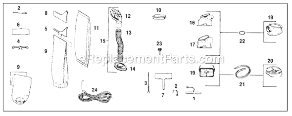 Page C Diagram and Parts List for D80  Kirby Upright Vacuum