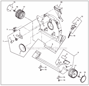 Fan Case assembly Diagram and Parts List for G4  Kirby Upright Vacuum