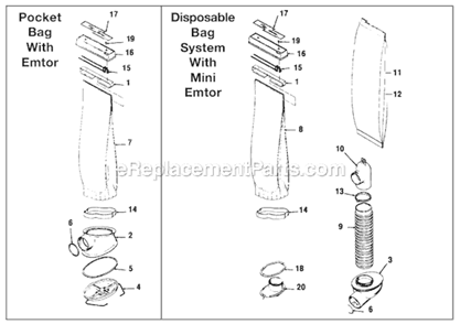 Page C Diagram and Parts List for HERITAGEIILEGEND  Kirby Upright Vacuum