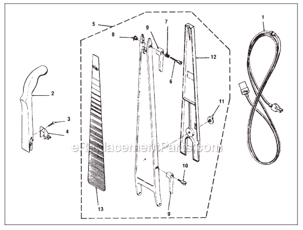 Page D Diagram and Parts List for LEGENDII  Kirby Upright Vacuum