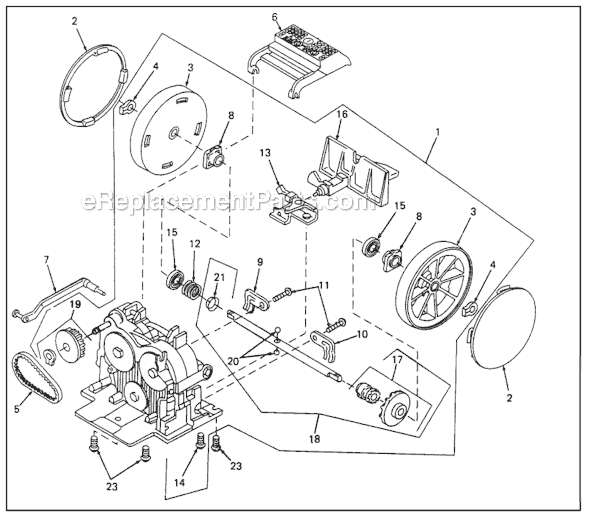 Power drive assembly Diagram and Parts List for ULTIMATEG  Kirby Upright Vacuum