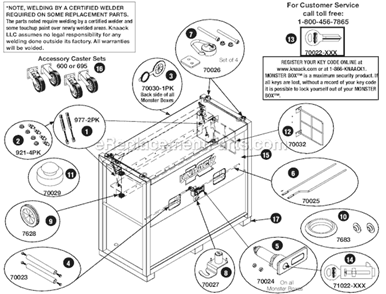 Page A Diagram and Parts List for 1020  Knaack Cabinet