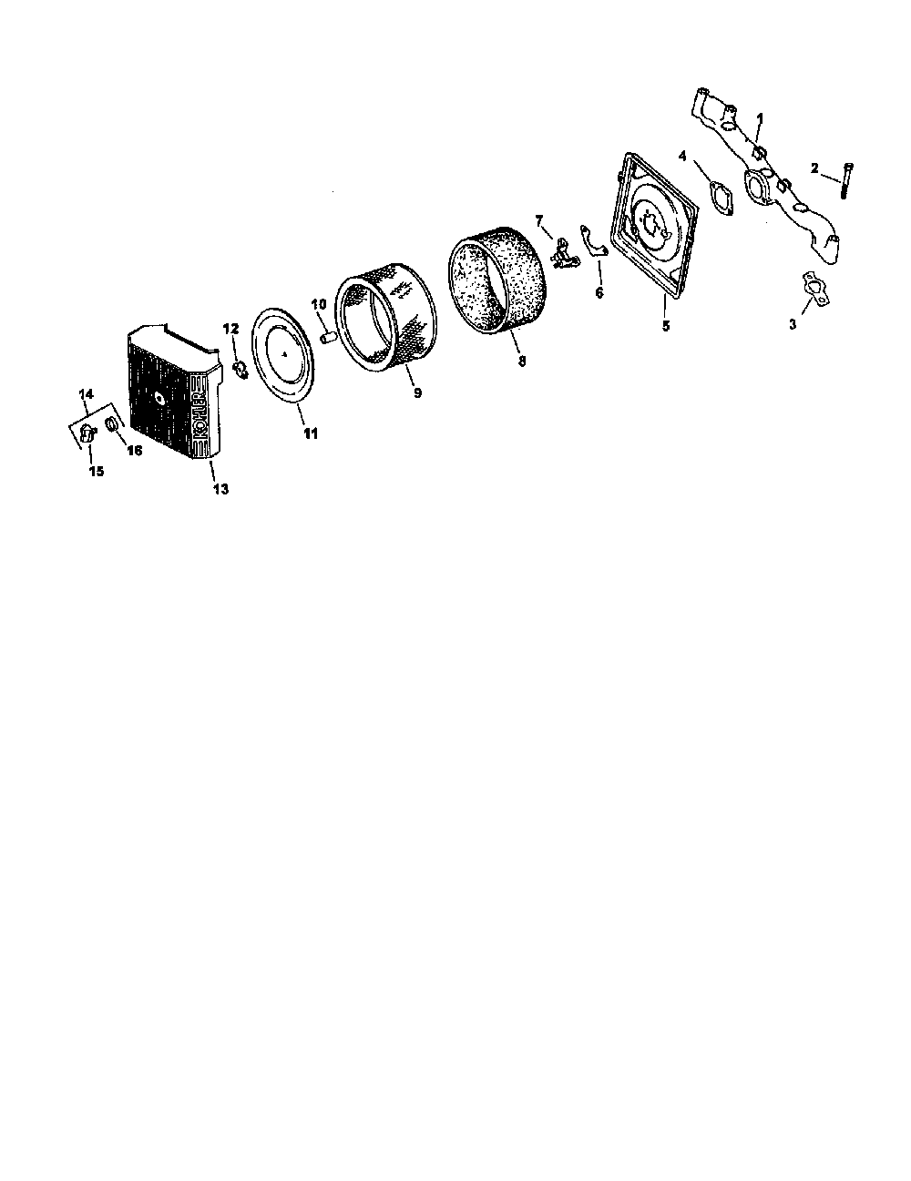 Air intake Diagram and Parts List for CV24S-75532  Kohler Engine