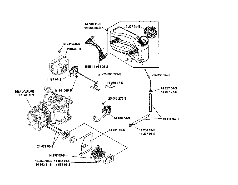 Fuel system Diagram and Parts List for XT149-0217-ED  Kohler Engine