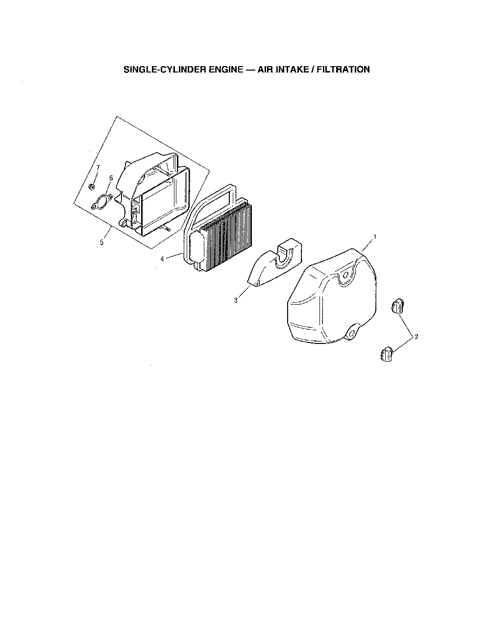 Air intake/filtration Diagram and Parts List for 752KSV5903  Kohler Engine