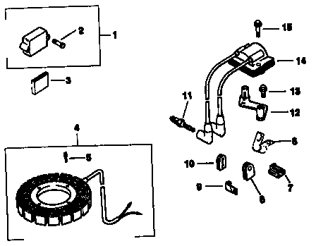 Ignition Diagram and Parts List for MV205-57527  Kohler Engine