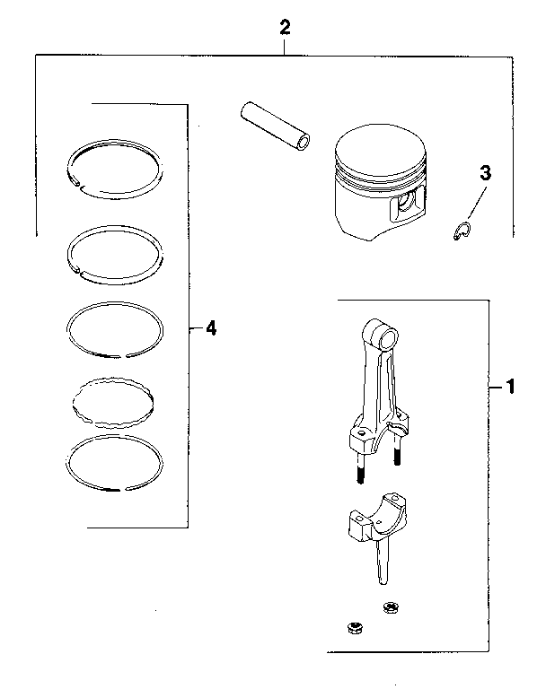 Piston & rod - group 22 Diagram and Parts List for M8ST-301548  Kohler Engine