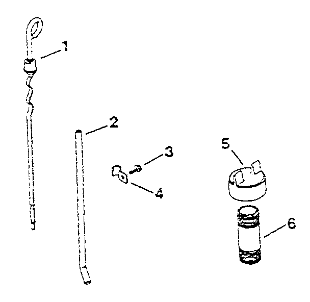Dipstick Diagram and Parts List for MV18S-24665  Kohler Engine