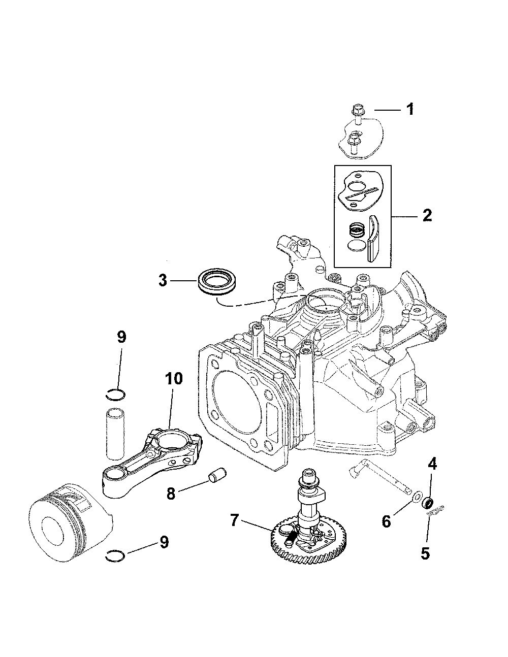 Crankcase Diagram and Parts List for XT149-3311-ED  Kohler Engine
