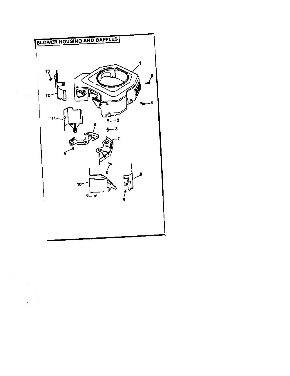 Blower housing and baffles Diagram and Parts List for CV25S-6926  Kohler Engine