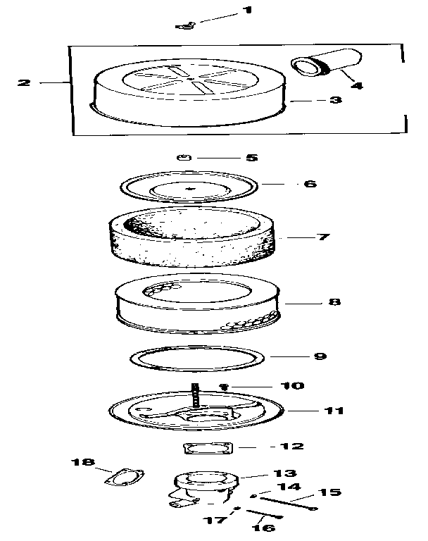 Air intake Diagram and Parts List for MV18S-58556  Kohler Engine