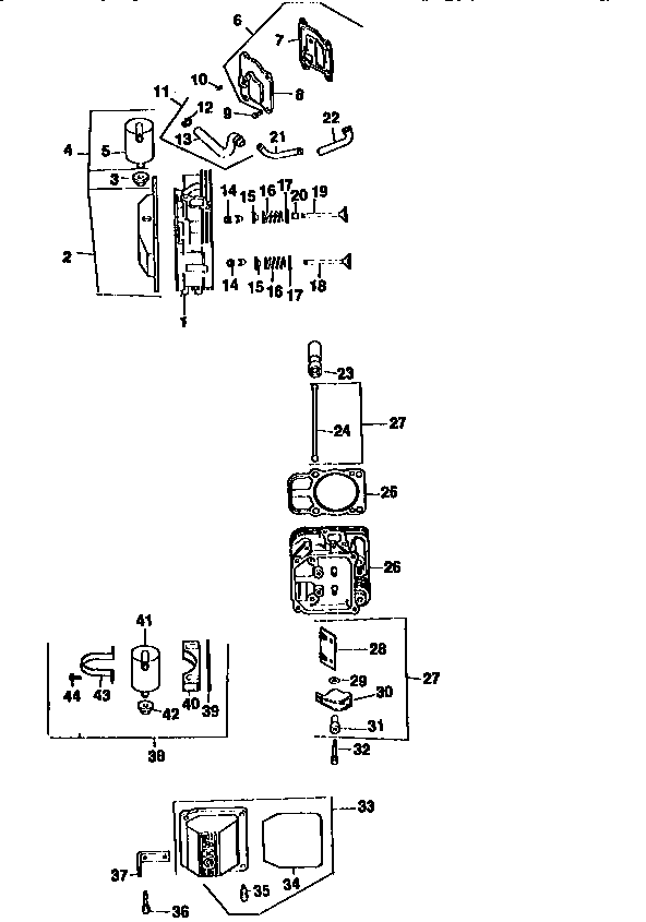Cylinder head, valve and breather Diagram and Parts List for CV20S-65530  Kohler Engine