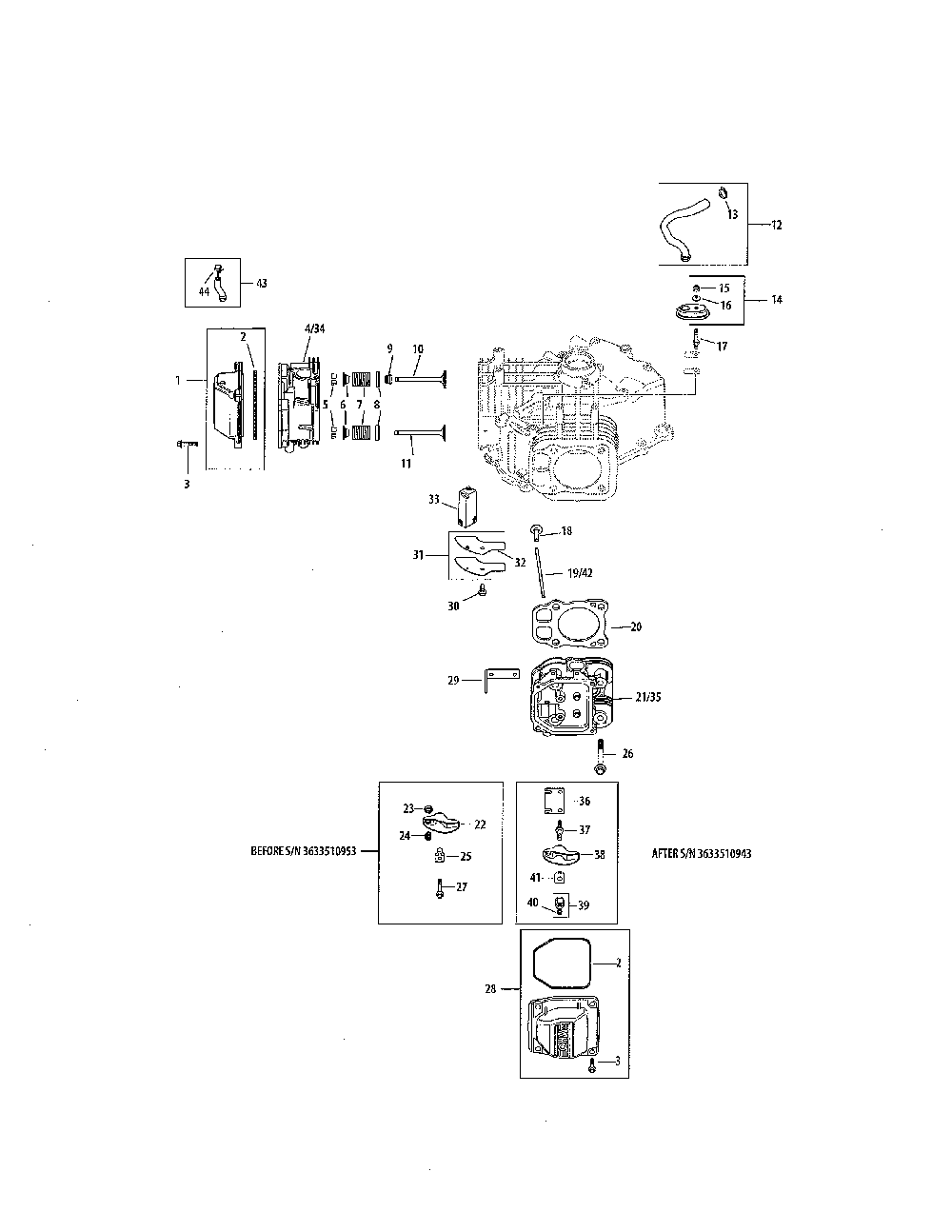 Head/valve/breather Diagram and Parts List for 752KSV7353024  Kohler Engine
