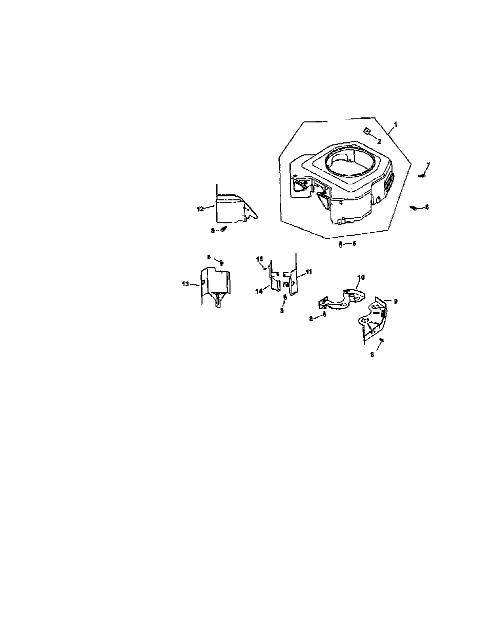 Blower housing and baffles Diagram and Parts List for CV624S-65596  Kohler Engine