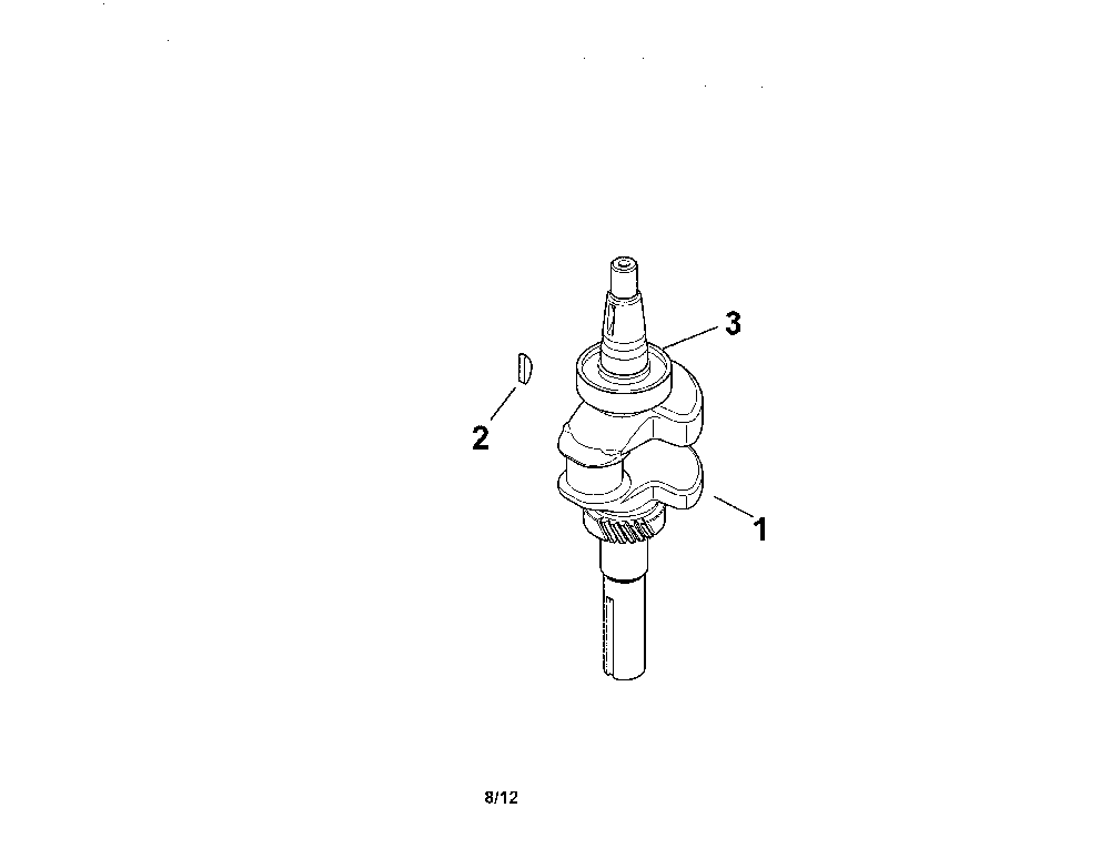 Crankshaft Diagram and Parts List for XT149-0311-ED  Kohler Engine