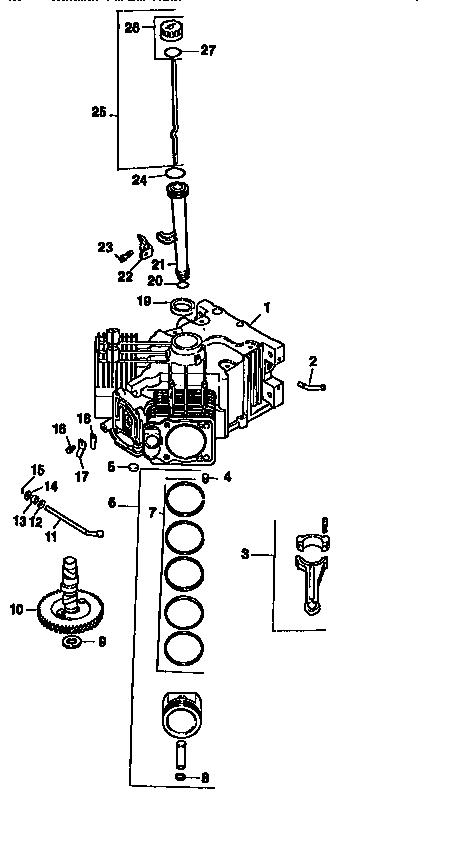 Crankcase Diagram and Parts List for CV18S-61554  Kohler Engine