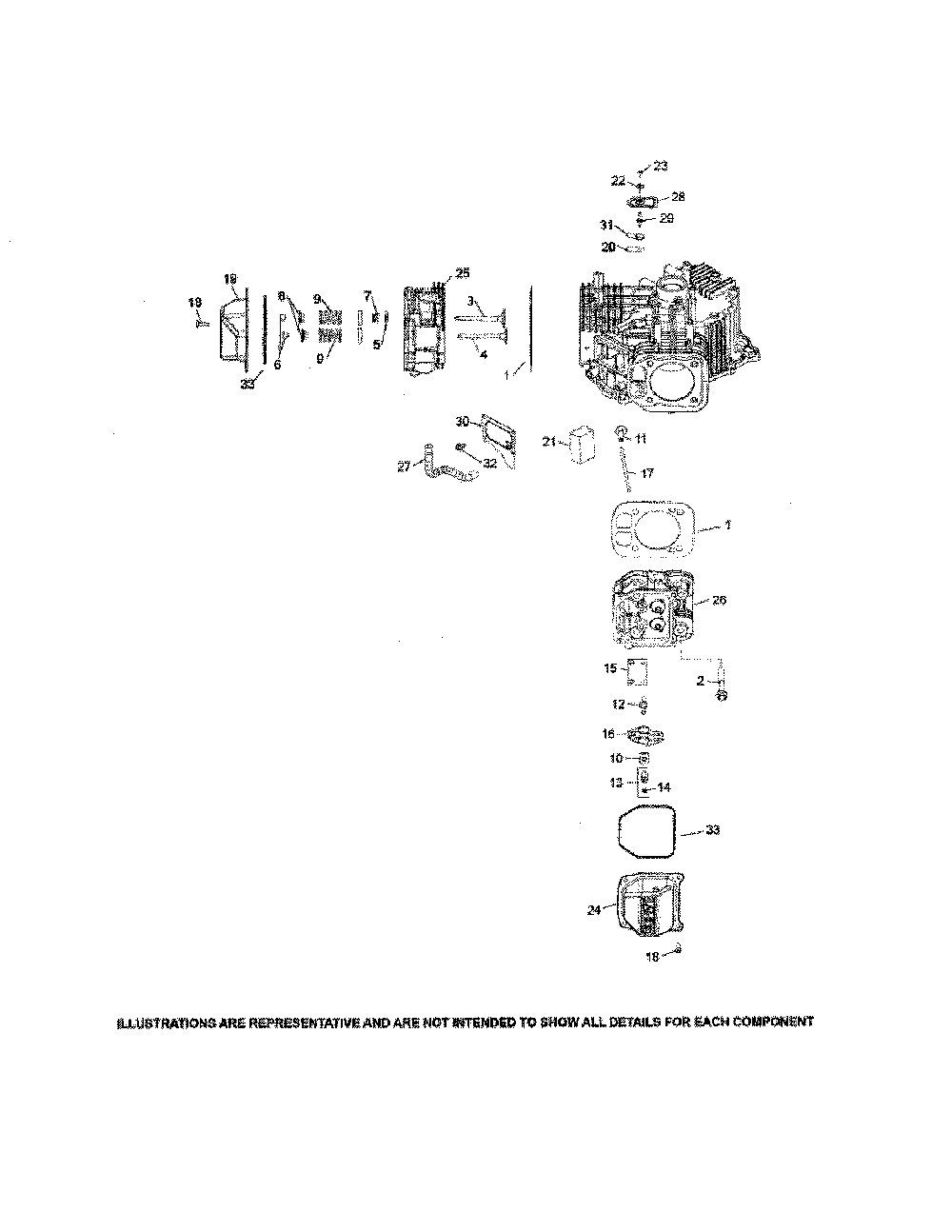 Cylinder head Diagram and Parts List for PS-KT735-3013  Kohler Engine