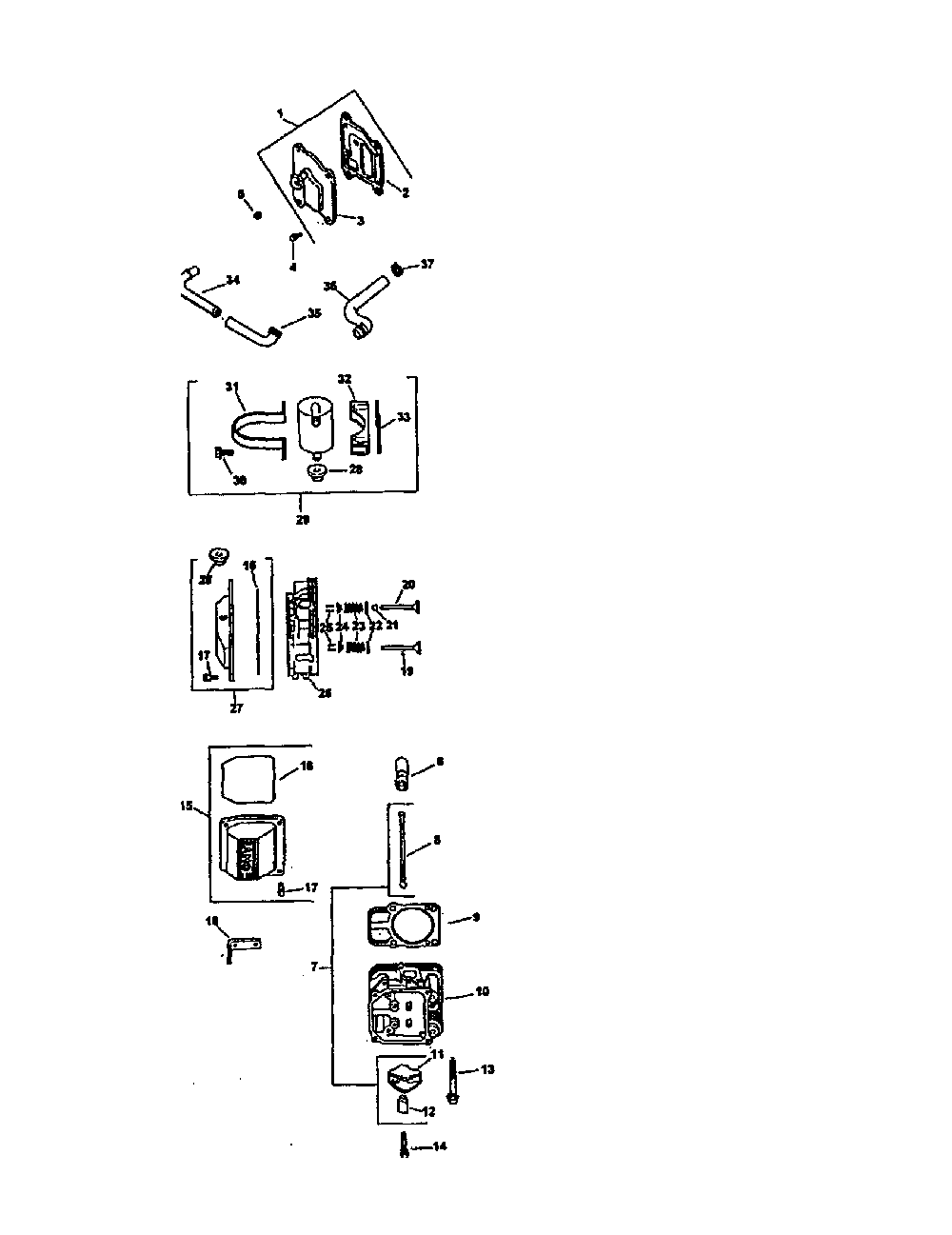 Cylinder head valve and breather Diagram and Parts List for CV26S-69526  Kohler Engine