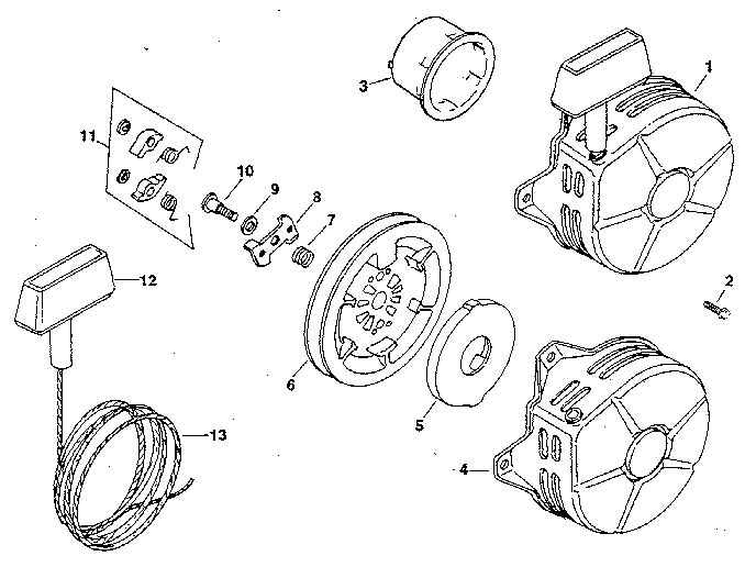 Group 23 retractable starter Diagram and Parts List for MV8-301500  Kohler Engine