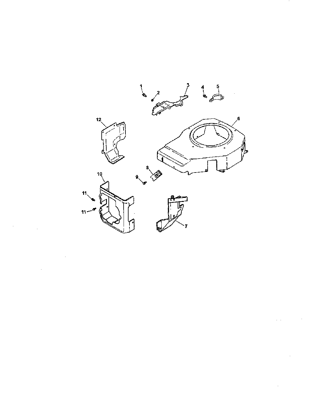 Blower housing and baffles Diagram and Parts List for CV165S-43527  Kohler Engine
