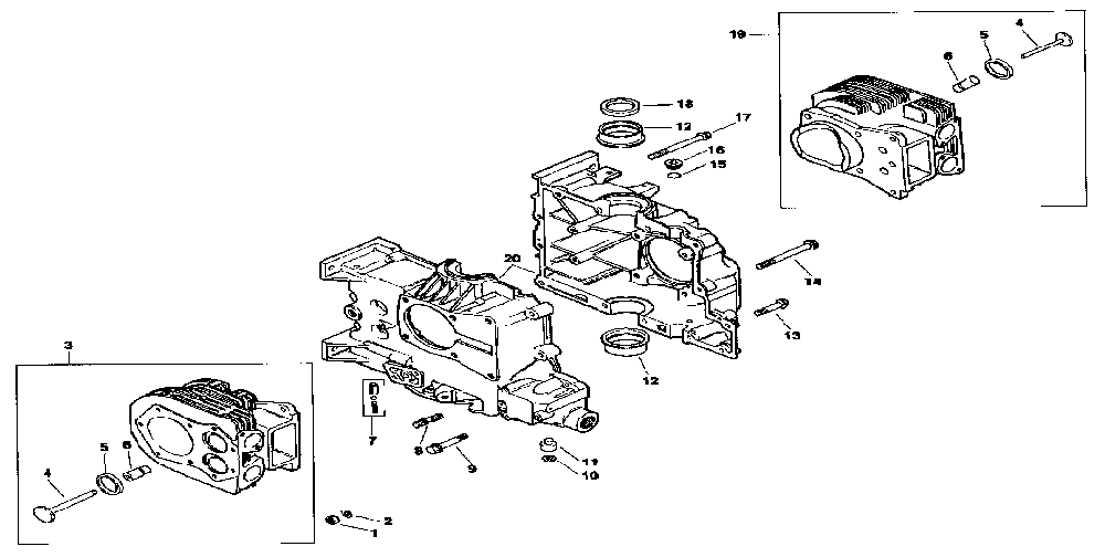Crankcase Diagram and Parts List for MV18S-58556  Kohler Engine