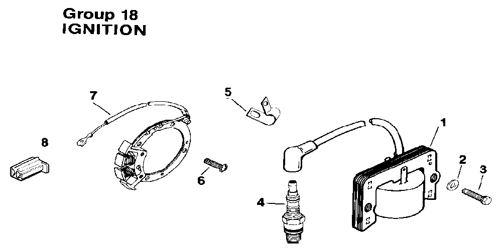 Ignition Diagram and Parts List for M8ST-301609  Kohler Engine