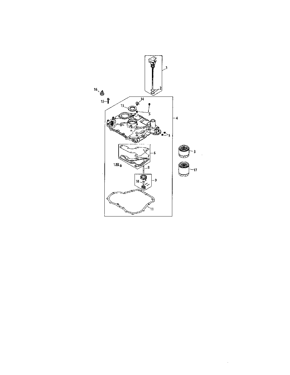 Oil pan/lubrication Diagram and Parts List for 752KSV6000225  Kohler Engine