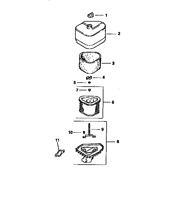 Air intake Diagram and Parts List for CV15S-41519  Kohler Engine