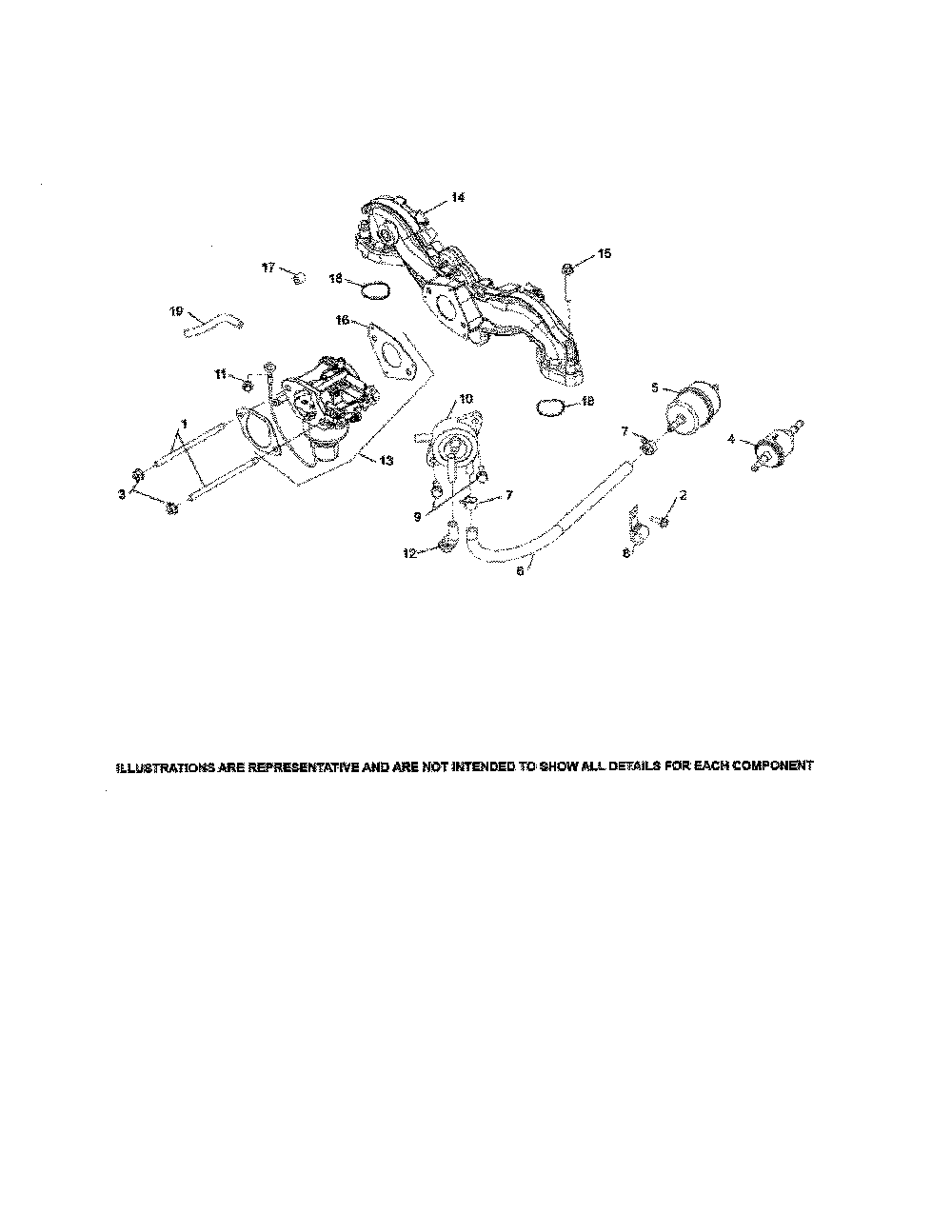 Fuel system Diagram and Parts List for PS-KT735-3013  Kohler Engine